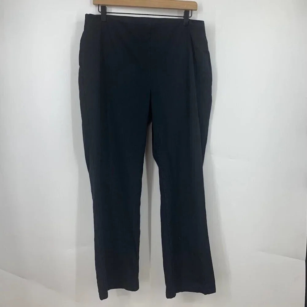 Soft Surroundings Women's Elastic Waist Bootcut Cotton Pants Size XL